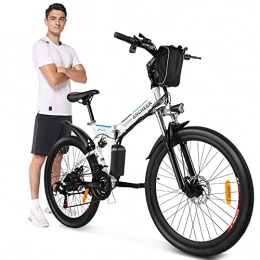 Ancheer Bici ANCHEER 26" Bicicletta elettrica pieghevole Mountain bike elettrica e-bike 36V / 8Ah Batteria al litio rimovibile / Sedile e maniglia regolabili / Carico massimo: 120 kg (Bianco)