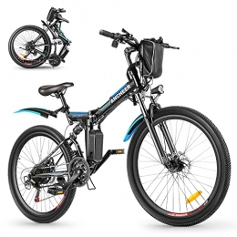 Ancheer Bici ANCHEER Bicicletta Elettrica Pieghevole, 26'' Mountain Bike Elettrica con Batteria Rimovibile 36V 8Ah, Bicicletta Elettrica con Sospensione Completa, 3 Modalità e Professionale 21 Velocità