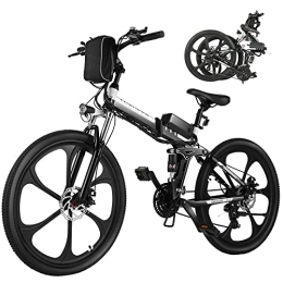 Ancheer Mountain bike elettrica pieghevoles ANCHEER Bike Elettrica pieghevole con Pneumatici da 26", 3 Modalità di Guida, Batteria Rimovibile agli Ioni di Litio da 36 V / 8Ah, Sedile Regolabile