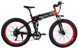 RDJM Bici Bciclette Elettriche, Bicicletta elettrica Pieghevole Mountain Power-Assisted Snowmobile Adatto a Sport Esterni 48V350W Batteria al Litio (Color : Red, Size : 36V10AH)