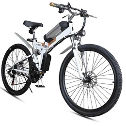 D&XQX Bici Bici elettrica, elettrico pieghevole Mountain bike, 26 * 4Inch Fat Tire Moto 7 costi ebikes per gli adulti con ibrida della luce anteriore LED doppio freno a disco della bicicletta 36V / 8AH, Bianca