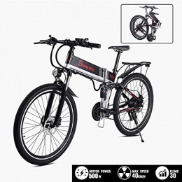 DT Mountain bike elettrica pieghevoles Bici Elettriche da 26" con 2 Batteria Rimovibile 48V, Endurance 180Km con Sistema di Posizionamento GPS 500W Ebike Shimano A 21 velocità per Adulto Unisex, Nero