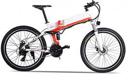 HCMNME Bici Bicicletta cruiser elettrica pieghevole Bike elettrica a snow bike, 26 "Mountain mountain bike in lega di alluminio 48V 12.8ah batteria al litio 500W Bicicletta da ciclismo da 500W, marcia a 21 veloci