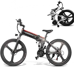 HCMNME Bici Bicicletta Elettrica 350W pieghevole mountain bike, 26 "Trekking per bicicletta elettrica da 26", bicicletta elettrica per adulti con rimovibile 48 V 10Ah batteria al litio-ioni di litio 21 velocità i