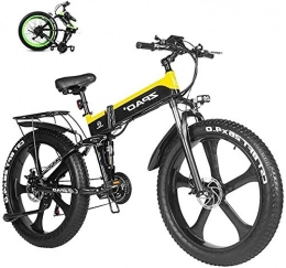 HCMNME Bici Bicicletta Elettrica Bike elettrica da 26 pollici Pieghevole Pneumatico Fasce Bike Bike 12.8ah Li-Battery Beach Cruiser Mountain E-Bike Batteria al litio Beach Cruiser per adulti (Colore: verde) per A