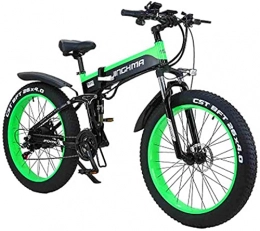  Mountain bike elettrica pieghevoles Bicicletta Elettrica da 26 Pollici Pieghevole 500W48V10Ah Batteria al Litio Mountain Bike Bici da Fuoristrada A 21 velocità 4.0 Grandi Pneumatici Pendolare per Adulti (Color : Green) Equitazione all
