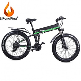 LiRongPing Mountain bike elettrica pieghevoles Bicicletta Elettrica per, 1000 W Bici Elettrica DaCon Pneumatico Grasso da 26 Pollici, Bici da Citt Rimovibile Pedelec 48V 12, 8 AH agli Ioni di Litio