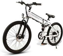 CCLLA Bici Bicicletta elettrica per Adulti 26"E-Bike Pieghevole, E-MTB, E-Muntain Bike 48 V 10, 4 Ah 350 W Mountain Bike 21 Livelli di Spostamento assistito (Colore: 4, 8 V / 10, 4 Ah / Bianco) (Colore: