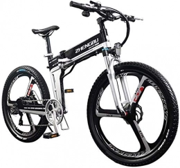 LIMQ Bici Bicicletta Elettrica Pieghevole - Mountain Bike Elettrica 26 '' Batteria al Litio Ricaricabile 48V 10Ah Tre modalità Lavoro Cambio 21 / 27 velocità