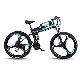 DDFGG Bici Biciclette da Montagna Elettrica per Adulti, Ebikes MTB Pieghevoli per Uomo Donne da Donna, 250w 36v 8ah Tutto Terrain 26"Mountain Bike / Commute Ebike(Color:Black / Blue)
