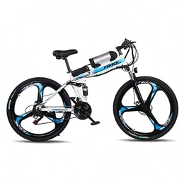 DDFGG Bici Biciclette da Montagna Elettrica per Adulti, Ebikes MTB Pieghevoli per Uomo Donne da Donna, 250w 36v 8ah Tutto Terrain 26"Mountain Bike / Commute Ebike(Color:White / Blue)
