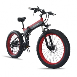 Fdsalvation Bici Biciclette elettriche in lega di alluminio, 26"bici elettrica a 7 marce ingranaggi batteria rimovibile agli ioni di litio 48v 10.4ah, capacità di carico 150 kg mountain bike