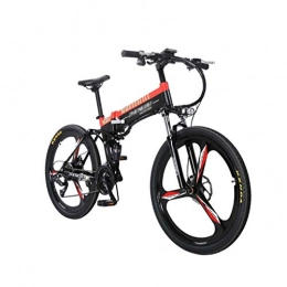 FDSH Bici FDSH Mountain Bike elettrica da 26, Doppio Freno a Disco Pieghevole per Adulti e Mountain Bike a Sospensione Completa, misuratore LCD Intelligente, 27 velocità (48V10Ah400W)