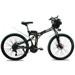 GGJJ ZHZZ Mountain bike elettrica pieghevoles GGJJ ZHZZ Mountain Bike, Portatile Elettrico Pieghevole Auto 48V Batteria al Litio per Adulti Batteria da Auto Comfort ed Assorbimento delle Vibrazioni, Verde