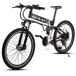 GUNAI Bici GUNAI Mountain Bike Elettrica Pieghevole, Bicicletta Elettrica da 26" Ebike per Pendolari con Motore da 500 W, Batteria da 4 V12, 8AH, Cambio A 21 velocità