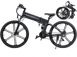 HPDOM Bici HPDOM Bicicletta Elettrica per Adulti, Pieghevole Ebike 500w, Mountain Bike Elettrica da 26” con Batteria Rimovibile 48V 10Ah, Cambio Professionale a 21 velocità, Black
