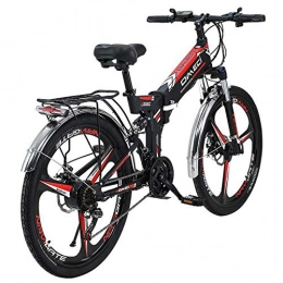 HSART Mountain bike elettrica pieghevoles HSART Bici Elettrica Intelligente per Adulti E-Bike da 26'' Bicicletta Elettrica Batteria Ioni Litio da 300W 48V 10Ah Ciclomotore Biciclette Elettriche da Montagna(Nere)