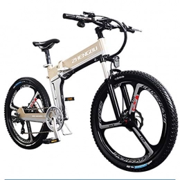 HSTD Mountain bike elettrica pieghevoles HSTD Bicicletta Elettrica - Mountain Bike Elettrica, Configura Smart Dashboard, Mountain Bike Pieghevole con Rimovibile 350W / 48V / 10.Ah Batteria Al Litio, Shimano Gear Shift 21 / 27 Velocità Metallic-Mec