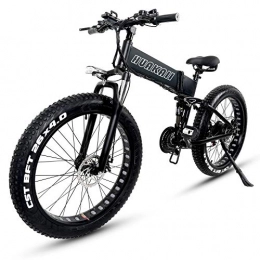 HUAKAI Bici Elettrica Pieghevole da 26",Mountain Bike Elettrico Fat Bike Ebike 1000w 48v 13ah (Nero)