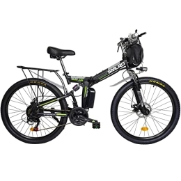 Hyuhome Bici Hyuhome Bicicletta elettrica pieghevole per adulti, pieghevole per uomo, MTB Dirtbike, 26 pollici, 48 V, 10 Ah, bici elettrica pieghevole (nero)