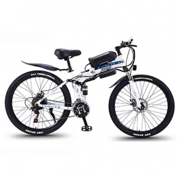 Hyuhome Mountain Bike Elettrico per Adulti, Pieghevole MTB Ebikes Uomo delle Signore delle Donne, 360W 36V 8/10 / 13Ah all Terrain 26" Mountain Bike/Commute Ebike,White Spoke Wheel,10AH