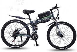 Aoyo Mountain bike elettrica pieghevoles Intelligente Montagna-bici, 26" Mountain bike for adulti, All Terrain Biciclette 27 velocità, 36V 30KM Chilometraggio Pure batteria rimovibile agli ioni di litio, (Color : Black green A1)