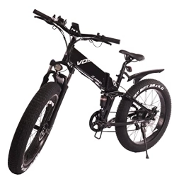 K3 Bicicletta Elettrica per Pneumatici Grassi da 26 pollici, Mountain Bike Elettrica Pieghevole 48V10AH con Shimano a 7 Velocità, Forcella a Molla con Serratura, con Supporto per Cellulare