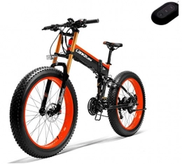 EVELO Bici LANKELEISI 750PLUS 48v 14.5ah 1000W26 "4.0 fat tire mountain bike pieghevole bicicletta elettrica per adulti con dispositivo antifurto (spedito dalla Polonia)（rosso）