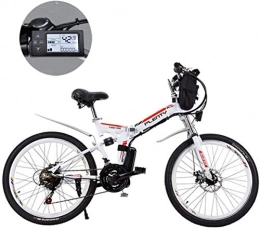MJY Bici MJY Mountain bike elettriche, batteria al litio rimovibile da 24 pollici Bicicletta pieghevole elettrica da montagna con borsa appesa Tre modalità di guida adatte 6-20, 8AH / 384Wh