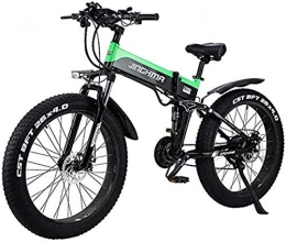 ZJZ Bici Mountain bike elettrica Bicicletta elettrica per adulti pieghevole da 26 pollici 48V 500W 12.8AH Design della batteria nascosto, adatto per 21 leve del cambio e tre modalità di lavoro (Colore: verde)