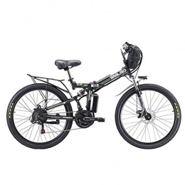 MSM Bici MSM Bicicletta Elettrica Mountain Bike per Adulti, Pieghevole Portatile Litio-Ion Batter E-Bike, Ruota da 26 Pollici 21 velocità E-Bike Nero 500w 48v 10ah