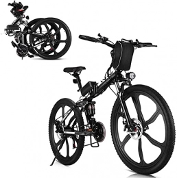 N&I Bici N&I 350W Electric Bikes 26 inch Folding Electric Mountain Bicycle 48V 10Ah Removable Lithium Battery 21 Speed City Ebike Cruiser Commuter Bicycle