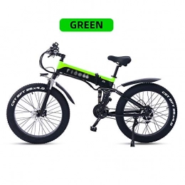 ONLYU Bici ONLYU Bicicletta Elettrica, E Bicicletta 48V500W Batteria al Litio 48V12.4AH Mountain Bici Elettrica Pieghevole Bici Lega di Alluminio 4.0 Grasso Moto Pneumatici per Adulti, Verde