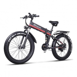 Pumpink Bici Pumpink E-Bike 1000W Bicicletta elettrica, Folding Mountain Bike, Fat Tire Ebike, 48V 12.8AH, E-Mountain Bike for Adulti, Adolescente (Color : Rosso)