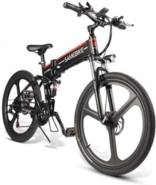 QDWRF Bici QDWRF E-Bike, Mountain Bike Elettrica, Bici Pieghevole Elettrica 26 Pneumatici con Deragliatore 350W 21 velocit, Nero