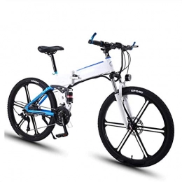 Qinmo Bici Qinmo Folding Bike Elettrico, 350W 26 '' for Adulti Lega di Alluminio Bicicletta elettrica con Rimovibile 36V 8Ah agli ioni di Litio 27 velocit Shifter Freni a Disco Doppio Unisex (Color : White)
