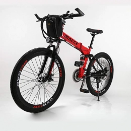 Radiancy Inc Bici Radiancy Inc - Mountain bike elettrica pieghevole per adulti, 250 W, 66 cm, con batteria agli ioni di litio da 36 V, 8 Ah, 20 Ah, cambio a 21 velocità, Uomo, Rosso, L