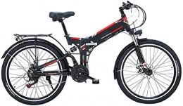RDJM Bici RDJM Bciclette Elettriche, 26 '' Elettrico Pieghevole Mountain Bike, Bici elettrica con 36V / 10Ah agli ioni di Litio, 300W Motore Premium Full Suspension E 21 velocità Gears (Color : Black)