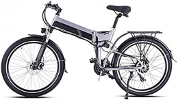 RDJM Mountain bike elettrica pieghevoles RDJM Bicicletta Elettrica Fat Tire Bike Elettrico con Pedal 21 velocità Montagna Bicicletta elettrica Assist Batteria al Litio del Freno a Disco (26inch 48V 500W 12.8A) (Color : Grey)