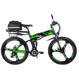 RICH BIT Bici elettrica aggiornato RT860 36V 12.8A Batteria al Litio Pieghevole Bici MTB Mountain Bike e Bike 17 * 26 Pollici Shimano 21 velocità Bicicletta elettrica Intelligente (Verde)