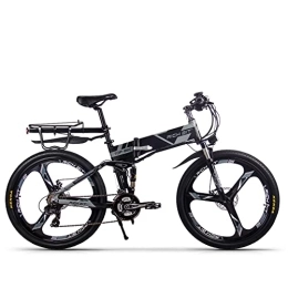 RICH BIT Bici RICH BIT Bici elettrica RT-860 Bicicletta pieghevole per mountain bike 26 pollici Shimano 21 velocità Bici Smart MTB Bici elettriche (grigio)
