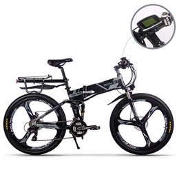 RICH BIT Mountain bike elettrica pieghevoles RICH BIT Bicicletta elettrica 250W RT860 Smart e-Bike 36V * 12.8 Ah LG Li-Batteria 26 Pollici Mountain Bike / MTB (Gray)