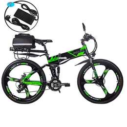 Unbekannt Bici Rich BIT Bicicletta elettrica RT860 36 V 12, 8 A batteria al litio pieghevole MTB Mountain Bike E Bike 26 pollici Shimano 21 Speed intelligente bicicletta elettrica, verde