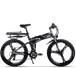 RICH BIT Bici Rich BIT TOP-860 36V 12.8Ah Bici da città a sospensione completa Bicicletta da montagna pieghevole elettrica pieghevole (Black-Gray)