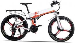 RVTYR Mountain bike elettrica pieghevoles RVTYR - Bicicletta elettrica pieghevole per pendolari, per il tempo libero, con sospensione posteriore, pedali unisex, 350 W / 48 V