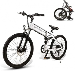 Samebike bicicletta elettrica 26 inch Ebike Mountain Bike,Elettrica Pieghevole per Adulti 500W 48 V 10Ah, bicicletta elettrica (Blanco)