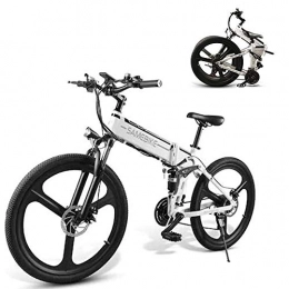 Samebike Bici SAMEBIKE Bicicletta elettrica LO26 pieghevole per mountain bike per adulti 26 pollici (Bianco)