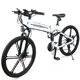 Samebike Bici SAMEBIKE LO26-II Versione di Aggiornamento Biciclette Elettriche 500W 48V 10AH 26 Pollici Mountain Bike Elettriche Pieghevoli con Display LCD a Colori per Adulti (Bianco)