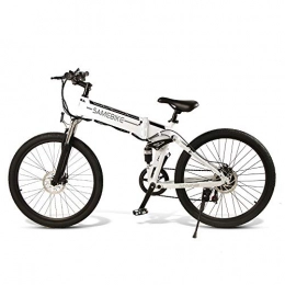 Samebike Bici SAMEBIKE Mountain Bike elettrica per adulti 26 "Ruota pieghevole Ebike 350 W Alluminio Bicicletta elettrica per adulti con batteria agli ioni di litio rimovibile 48 V 10AH 22 velocità