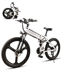Samebike Bici SAMEBIKE Mountain Bike Elettrico 26 Pollici Ruota 350W 48V 10AH Pieghevole in Lega di magnesio ebike 21 velocit per Adulti (Bianco)